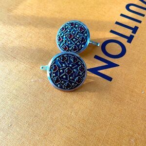 Turkish silver earrings with Garnet
